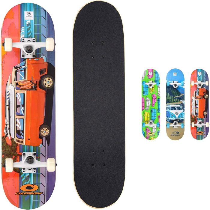 Скейтборд Osprey Volkswagen Absolute Beginner Double Kick Trick, 78,7 x 20,3 см Maple Deck