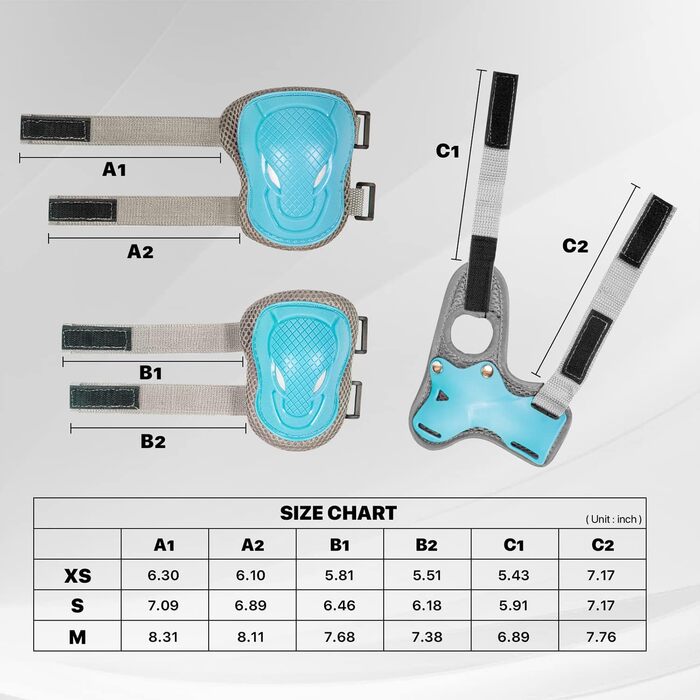 Велосипедний шолом LANOVAGEAR Дитячий набір килимків з протекторами для скейтерів Захисне спорядження для вбудованих ковзанів Дитячий набір наколінників з шоломом 2-10 років для велосипедного скейтборду Роликові ковзани (XS, Ice Blue)