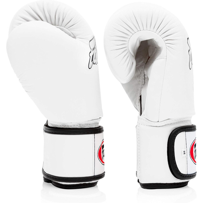 Боксерські рукавички Fairtex BGV1 10 oz для муай-тай, MMA, чоловіків, жінок та дітей, білі, легкі, амортизаційні, для тренувань та спарингів