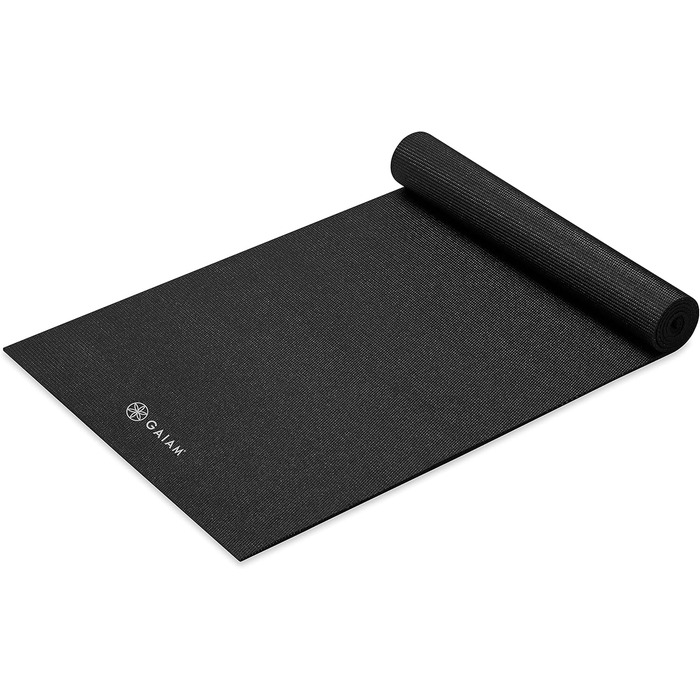 Килимок для йоги Gaiam 5 мм, нековзний, чорний для йоги та тренувань