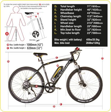 Електровелосипед Swifty All Terrain 7-шв. Shimano, дискові гальма, чорний/жовтий