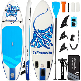 Надувна SUP-дошка 10’6 x 33” x 6” для дорослих з рюкзаком, насосом, нековзким килимком та чохлом для телефону, ультра-легка
