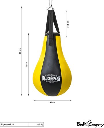 Боксерський м'яч Bad Company Boxing Bulb вініл 15 кг з нейлоновою підвіскою