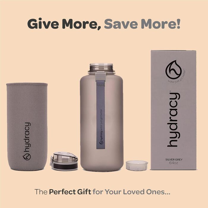 Гідраційна пляшка для води з фруктовим відсіком Hydracy 2л, BPA Free, з часовою міткою, герметична спортивна пляшка без конденсату для спорту та активного відпочинку