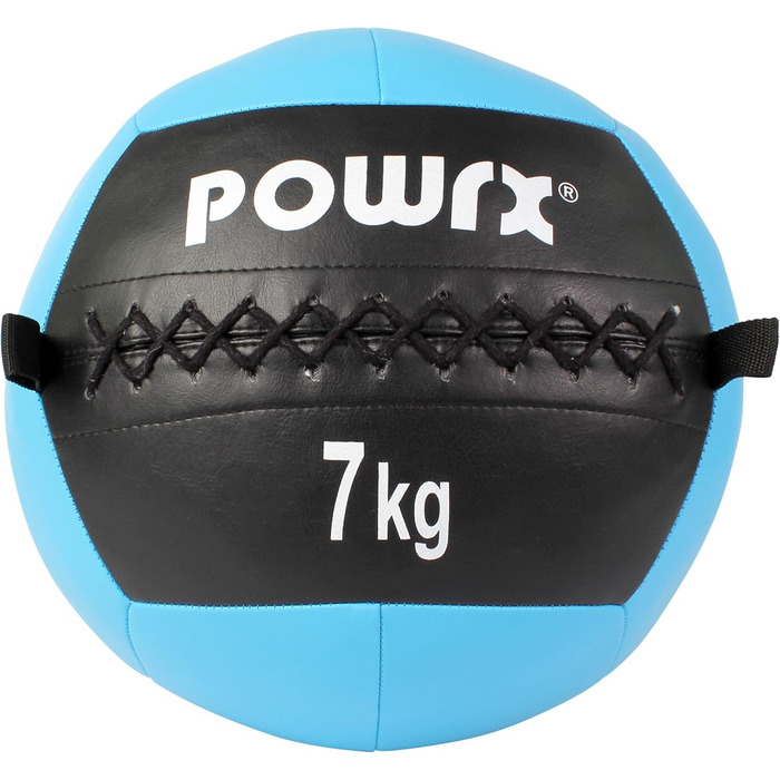 Медичний м'яч Wall-Ball 7 кг POWRX, професійний, бірюзовий
