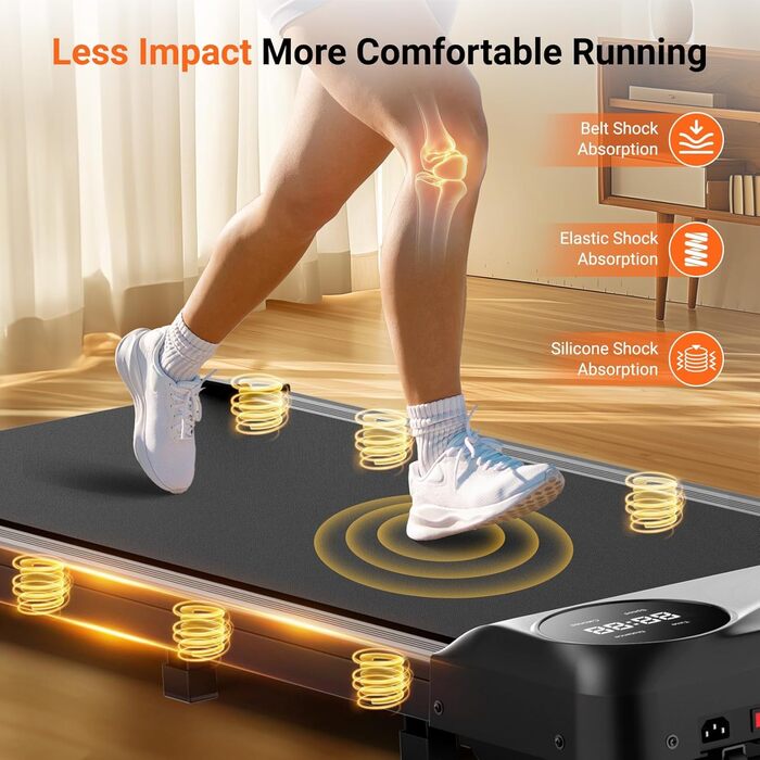 Безшумна бігова доріжка Walking Pad Dripex для дому, 120 кг, 1-6 км/год, 2.5 к.с., подвійна амортизація, міні-розмір, для домашнього офісу