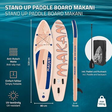 Надувна SUP-дошка для веслування стоячи 305/308/320/380 см, до 120/150 кг, товщина 10/15 см, з сидінням для каяка, комплект: сумка, весло, різні моделі