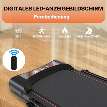 Бігова доріжка для дому, складана, 3-в-1 Walking Pad із регульованими підлокітниками, 5% нахилом, пультом ДУ, LED-дисплеєм для ходьби, бігу, роботи вдома