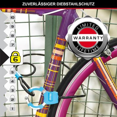 Замок-кабель MASTER LOCK з ключем 1 м, синій – для самокатів, велосипедів, дитячих візків, спорядження