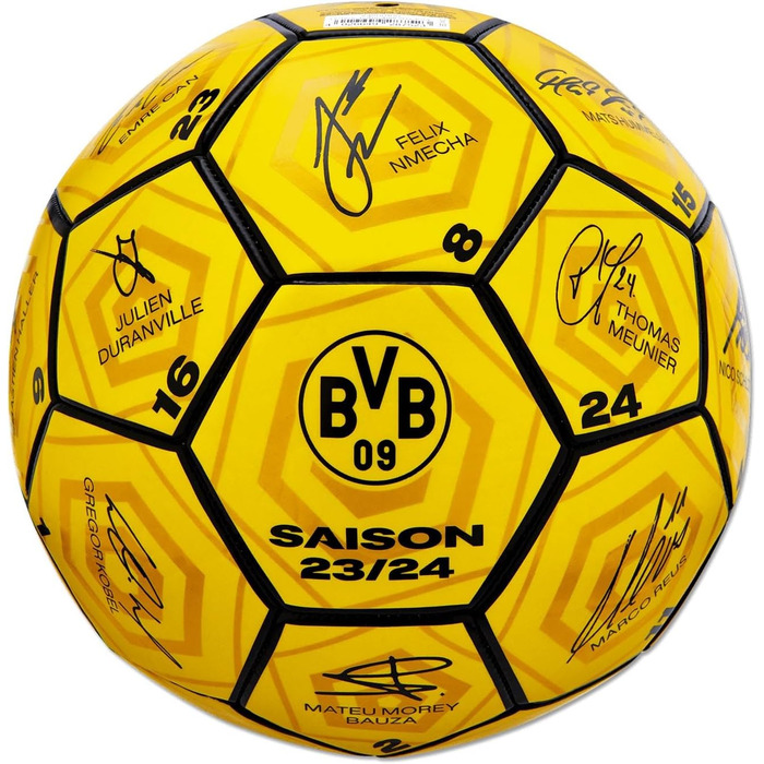 Боруссія Дортмунд Унісекс Молодь BVB Signature Ball 2023/24 Футбол, Жовтий, 5 Одиночний