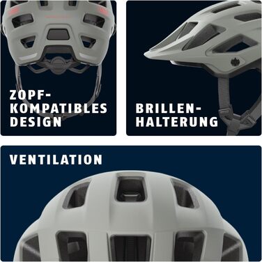 Велошолом ABUS Moventor 2.0 для MTB, All-Mountain, сіро-крейдяний, розмір L (57-61 см), для чоловіків і жінок, комфортний