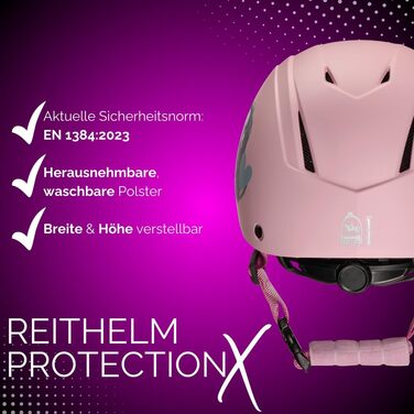 Дитячий захисний шолом PFIFF ProtectionX для верхової їзди, регульований, вентиляція, синій/чорний/рожевий, розміри XS (48-52 см) і S (52-56 см)