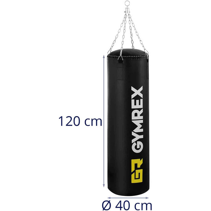 Груша Gymrex Ø40x120 см з наповнювачем, ланцюг для дому