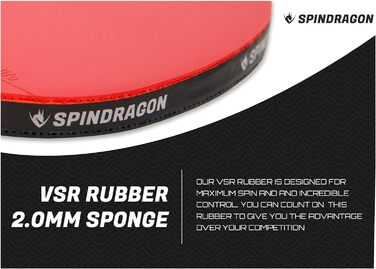 Ракетка для настільного тенісу Spindragon Apex Carbon подвійна гума + сумка