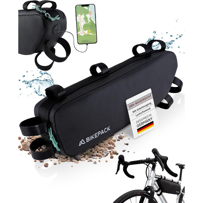 Велосипедна сумка на раму BIKEPACK для шосейних і гірських велосипедів, преміум якості, верхня сумка для байкпакінгу
