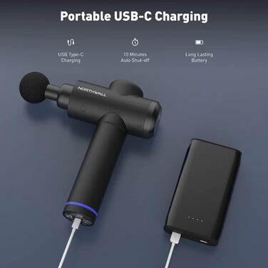 Масажний пістолет Northwall 6 головок 20 швидкостей USB-C