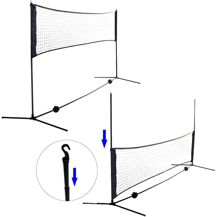 Набір сіток для бадмінтону Fityle, регульований, легко встановлюється, для дорослих, з підставкою, портативною тенісною сіткою, сіткою для піклболу для приміщень і 500 см