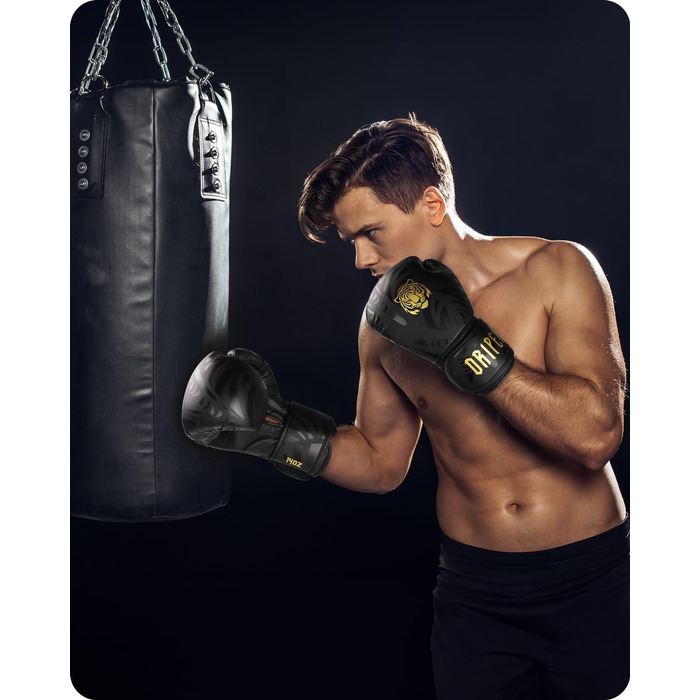 Боксерські рукавички Dripex 14 унцій, PU шкіра, золоті, для боксу, MMA, муай-тай, кікбоксингу, чоловічі, жіночі, підліткові