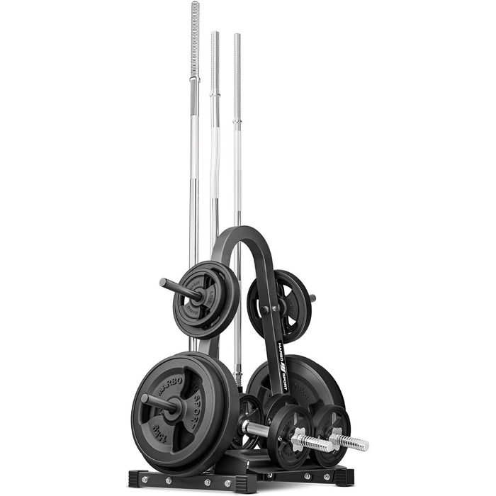 Стелаж для зберігання дисків, гантелей і штанг Marbo Sport MH-S007 2.0, чорний, вантажопідйомність 300 кг