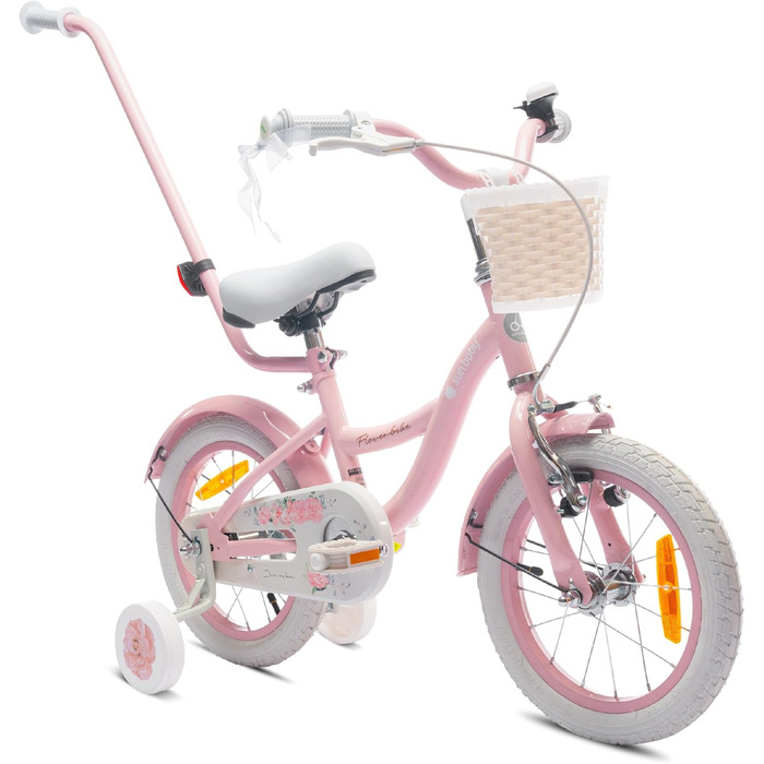 Велосипед Sun Baby Bicycle Flower, колеса на вибір, зі штангою, 2-6 років