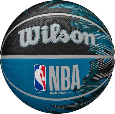 Баскетбольні м'ячі серії WILSON NBA DRV для приміщень та активного відпочинку (чорний/синій, розмір 7 - 29,5')