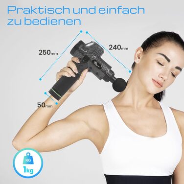 Масажний пістолет Extralink Pro Massage Gun, 6 змінних насадок, 30 різних швидкостей, масажер, масажер для шиї, масажер для м'язів, до 3800 об/хв, USB-C, релаксація PRO 3800 об/хв