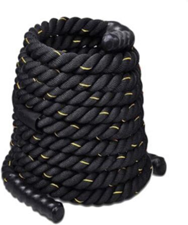 Мотузка NENGGE Battle Rope Poly Dacron 38 мм * 12 м, чорна жовта