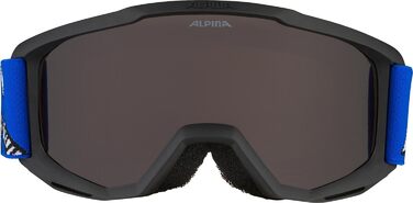 Окуляри ALPINA Kid Piney Ski Goggles, One Size, чорно-сині матові