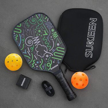 Весло Sukeen Pickleball T700, карбон 16 мм, зелений