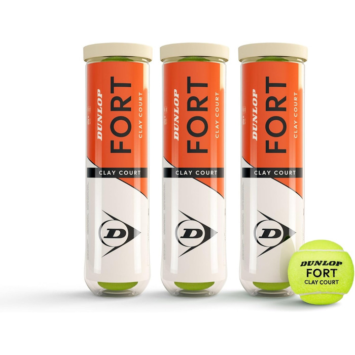 Тенісний м'яч Dunlop Fort Clay Court для ґрунтових кортів, професійний