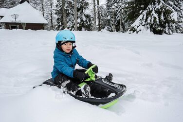 Санки STIGA Snowpower з кермом, від 5 років, Зелений/Чорний