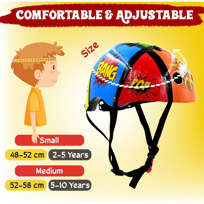 Дитячий велосипедний шолом Kiddimoto Comic, унісекс, розмір S