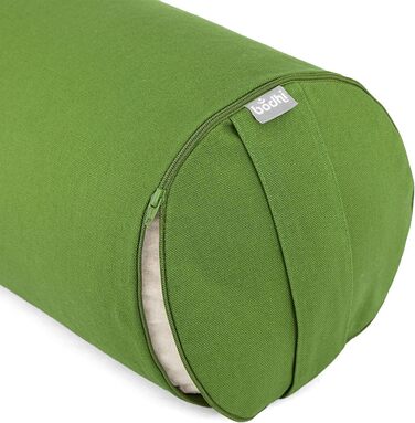 Рулон Bodhi Yoga Bolster Ø 22 см Рулет для йоги з органічною начинкою зі спельти Подушки для йоги для відновлювальної та інь-йоги Бавовняний чохол, який можна прати Подушка для пілатесу з ременем для перенесення (оливкова)