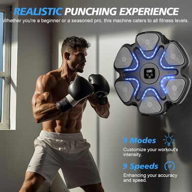 Музична Bluetooth бокс-машина для тренувань, електронна настінна ціль для боксу, розумна ударна установка