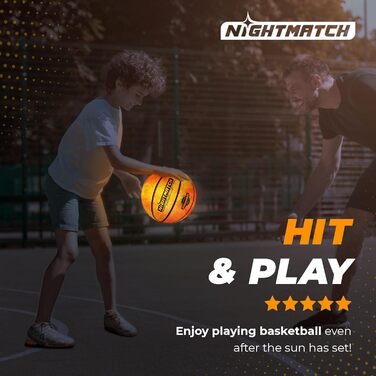 Баскетбольний м'яч NIGHTMATCH LED - розмір 7, водонепроникний, з датчиками