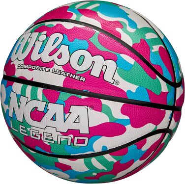 Баскетбольні м'ячі WILSON NCAA Legend 74,9 см, 72,4 см, 69,8 см Розмір 7 - 29,5 (рожевий камуфляж, розмір 6 - 28,5')