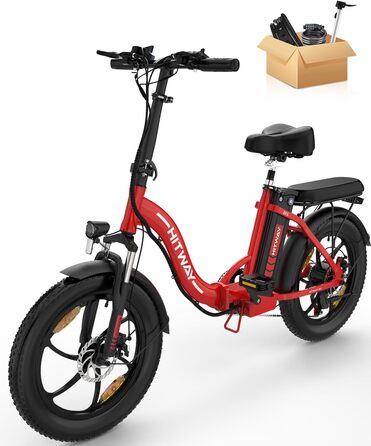 Велосипед HITWAY E-Bike 20, товста шина, акум. 12 Ач, хід 35-90 км, 7 передач