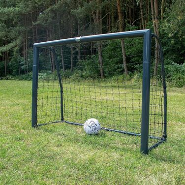 Футбольні ворота AXI Cristiano 180x120 см, антрацит, металеві, для саду, з сіткою та анкерами, для дітей і дорослих