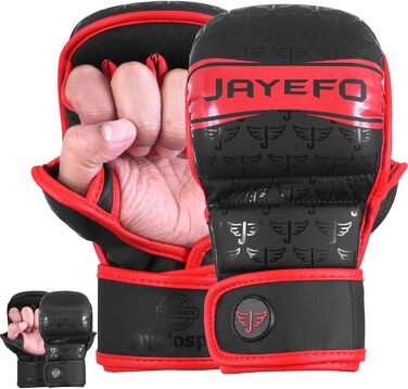 MMA рукавички Jayefo з відкритою долонею для спарингу та греплінгу, універсальні для чоловіків і жінок, підтримка зап'ястя, для MMA, боксу, муай-тай, кікбоксингу
