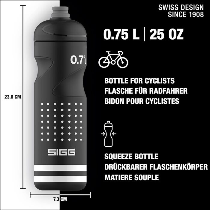 Фляготримач SKS GERMANY ANYWHERE TOPCAGE та м'яка велосипедна пляшка SIGG Pulsar, чорна, комплект для велосипеда