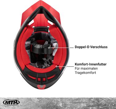 Мотошолом MTR X7B Evo для мотокросу, ECE 22.06, без візора, з вентиляцією, чорний/сріблястий/червоний, XL
