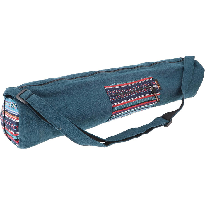 Сумка для йоги Boho Yoga Mat Bag, Сумка для йоги з Непалу - чорна, Чоловіки/Жінки, Бавовна, 70x24x14 см, Сумки для йоги Килимки One Size Бензинові