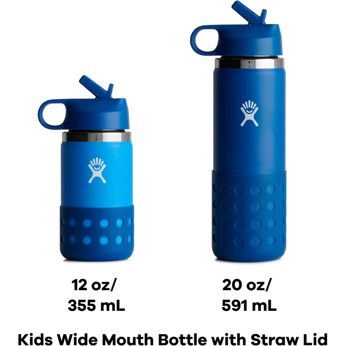 Дитяча пляшка Hydro Flask з широкою кришкою та соломинкою, 590 мл, колір півонія
