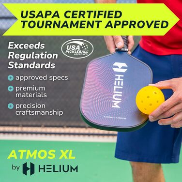 Набір ракеток Helium Pro Pickleball вуглецеве волокно, USAPA, легкий