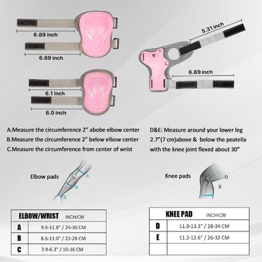 Набір протекторів LANOVAGEAR Дитячі протектори Роликові ковзани Захисне спорядження Дитячі наколінники Набір з шоломом для роликового скейту Скейтборду Велосипед Роликові ковзани 2-10 років XS Рожевий