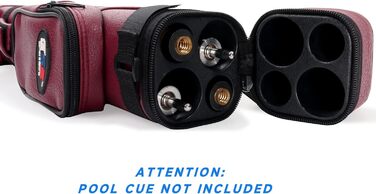 Кейс для більярдного кия GSE Deluxe 2x2, жорсткий, квадратний, бордовий