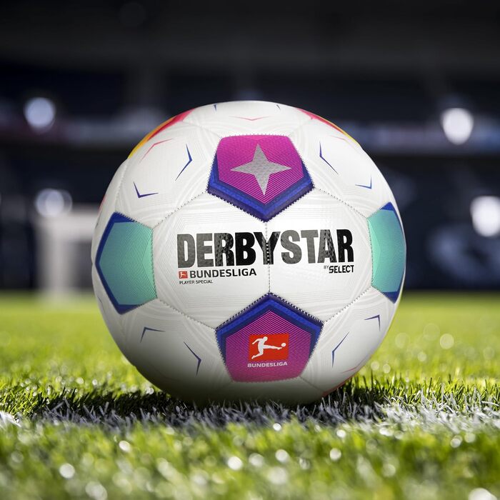 Футбольний м'яч Derbystar Bundesliga Player Special v23 розмір 5 біло-рожево-блакитний