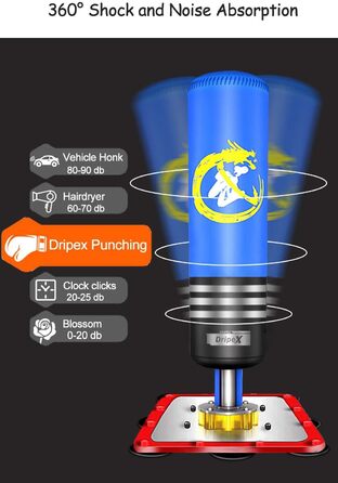 Боксерська груша Dripex Дитяча окремо стояча боксерська груша Партнер з боксу Боксерський тренер (синя)