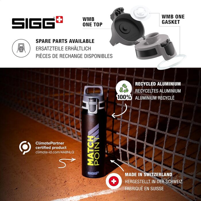 SIGG Алюмінієва пляшка для напоїв з газом WMB ONE, герметична, легка, BPA-free, 0,75/1 л, для туризму та спорту