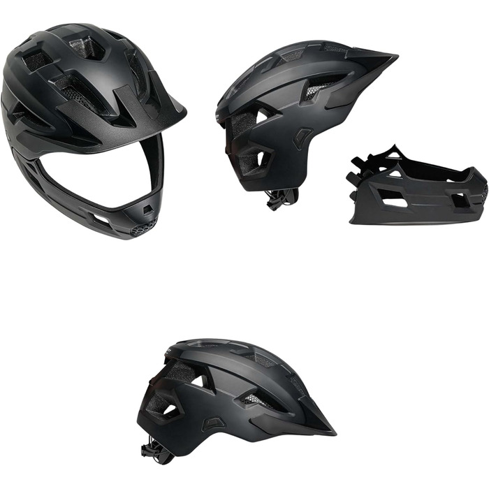 Шолом дитячий Fullface MTB, BMX, Скейт Знімний захист підборіддя M 54-57 см